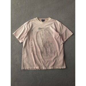 Vintage 90s Peggy's Cove Nova Scotia Pink Faded Cotton T-shirt M Canada